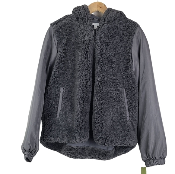 NWT Zella Faux Shearling Bomber Jacket Medium - Picture 5 of 7